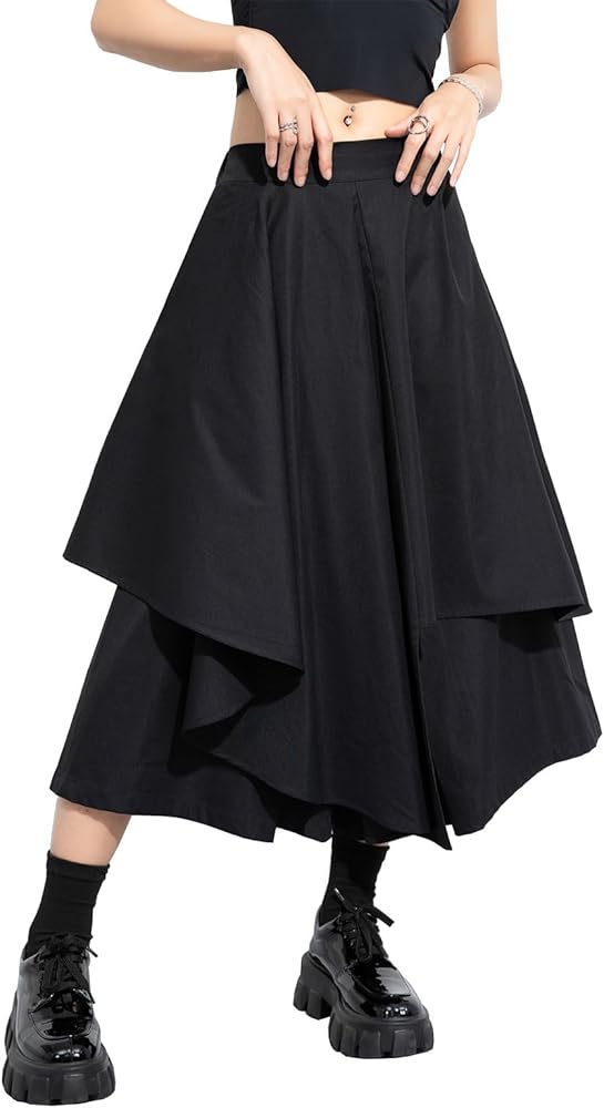 Amazon | [モリノー] アシンメトリー スカート レイヤード キュロット